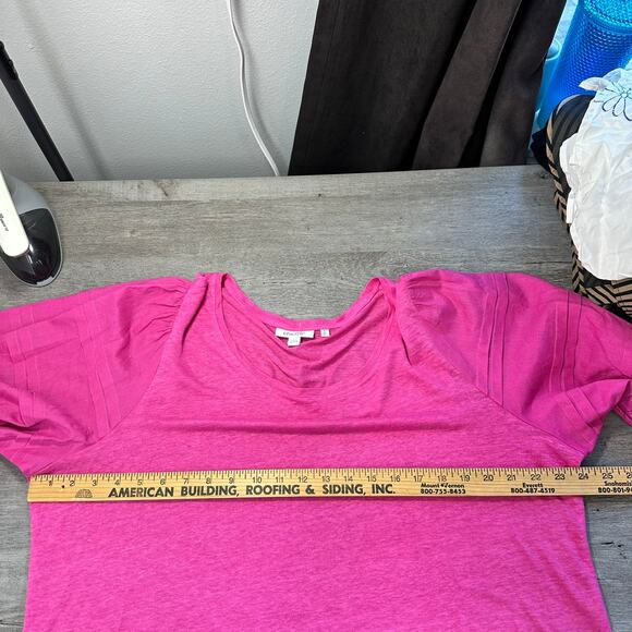 Chico's Linen Balloon Sleeve Pink Blouse 3 XL - Picture 7 of 9